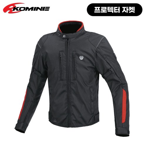 코미네 라이딩 라이더 상의 프로텍터 겨울 자켓 점퍼 JK-6034 블랙/레드, M