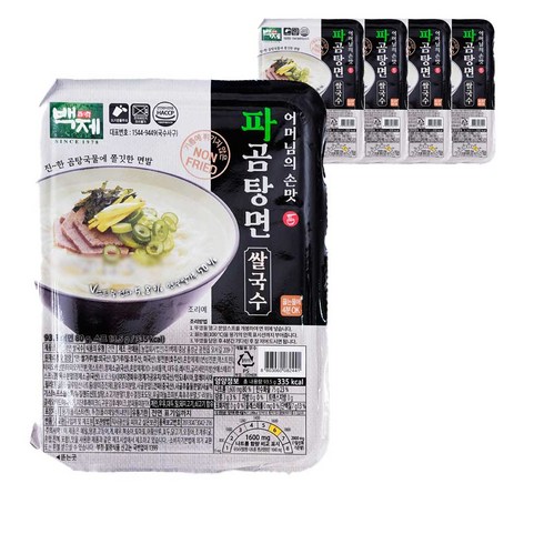 백제 즉석 쌀국수 파곰탕면_어머님의 손맛 5개입, 93.5g, 5개