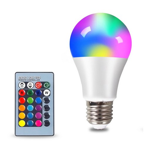 LED E27 RGB 램프 스포트 라이트 전구 AC 85265V Bombillas 15W 10W 4W IR 원격 제어 Led 전구스마트 RGBW 홈 장식, 1.RGB - 4w - E27, 1개