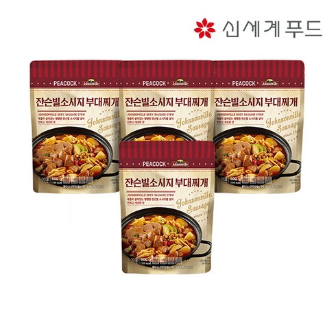 [피코크] 잔슨빌 부대찌개 500g x 4팩, 단품