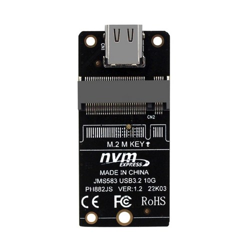 M2 NVME SSD 어댑터 M.2 ~ USB 3.1 하드 드라이브 디스크 컨버터 지원 2230-80 SSD, 검은색
