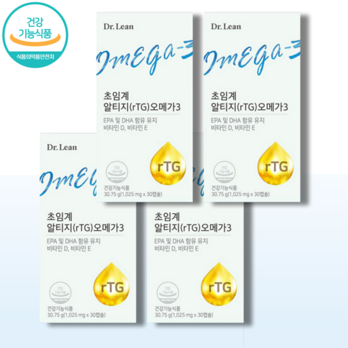 닥터린 초임계 알티지오메가3 1025mg 송중기오메가3 혈액순환 + 혈중지질 + 눈건조개선 식물성 홈쇼핑완판인기상품 비린내안나는 속냄새안나는 목넘김쉬운 코스트코, 4박스, 30.75mg