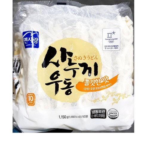 [더착한푸드]사누끼우동면(면사랑 쫄깃한 230gx5) 식자재마트 대용량 업소용 냉동우동면 냉동면 즉석식품 간식 분식재료 우동면 사누끼우동면, 1150g, 5개