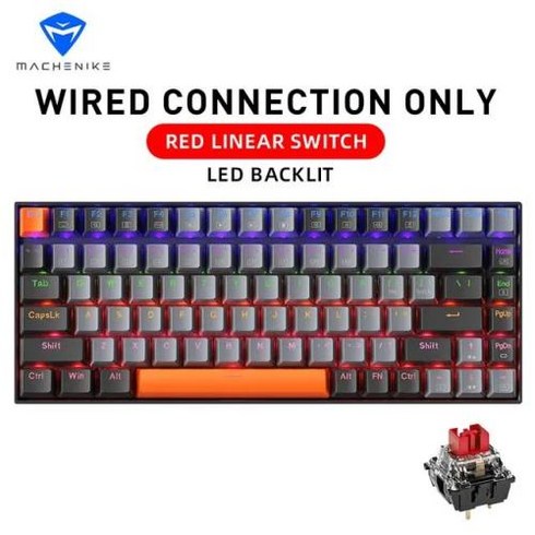 K500A-B84 기계식 키보드 - Machenike K500A-B84 기계식 키보드 PC 게이머 노트북 핫 스왑 가능 유선 용 6 색 백라이트 84 키 75%, 1) Wired Red Switch, 01 Wired Red 스