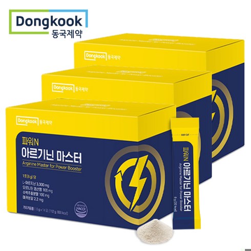 아르기닌파워 - 동국제약 건강한 파워 에너지 아르기닌 파우더 비타민 레몬맛 L아르기닌 42000mg, 112g, 3개