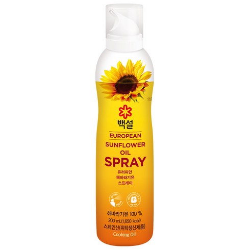 백설 유러피안 해바라기유 오일 스프레이, 1개, 200ml