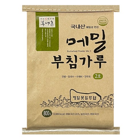 봉평메밀가루 - 봉평촌 봉평 메밀 부침가루 / 국산 메밀가루, 800g, 1개