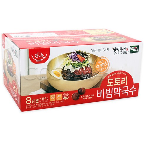 도토리면 - 코스트코 일월풍면 도토리 비빔막국수 297.5G X 8 / 도토리함유 저온숙성면, 2.38kg, 1개