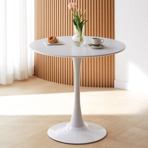 보니 원형 테이블 화이트 식탁 카페 탁자 티테이블 홈카페 이케아 2인 4인, 보니테이블600