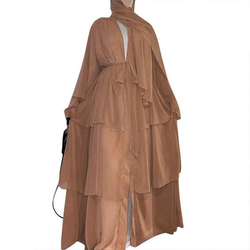 Solid Chiffon Open Abaya Kimono Kaftan 터키 무슬림 패션 히잡 드레스 라마단 아바야 여성 두바이 카판 이슬람. 옷