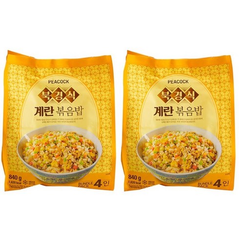 2023년 가성비 최고 피코크자이언트30시간 - 피코크 정통의 맛을 고수한 북경식 계란 볶음밥 840g x 2개 냉동, 1.68kg