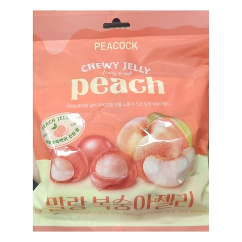 피코크 말랑복숭아젤리 1팩 (36g x 6입 216g)