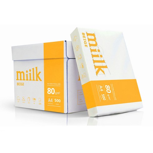 밀크 베이지 A4 복사용지 A4용지 미색 2500매 1박스, A4 2500매
