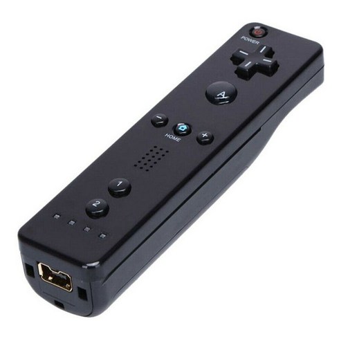 닌텐도위리모컨 - Wiimote 용 Wii U 용 Wii 용 무선 원격 컨트롤러 교체, 검은 색, Black, 1개