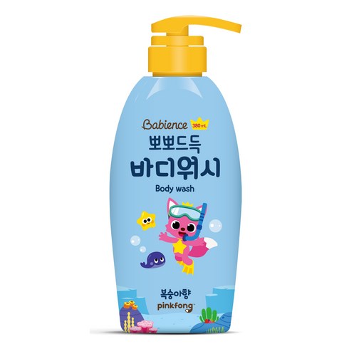 베비언스 핑크퐁 뽀뽀드득 바디워시 복숭아향, 380ml, 1개