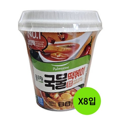 풀무원 국물떡볶이 - 풀무원 즉석떡볶이 2분조리 국물컵 편의점 떡볶이 170g, 8개