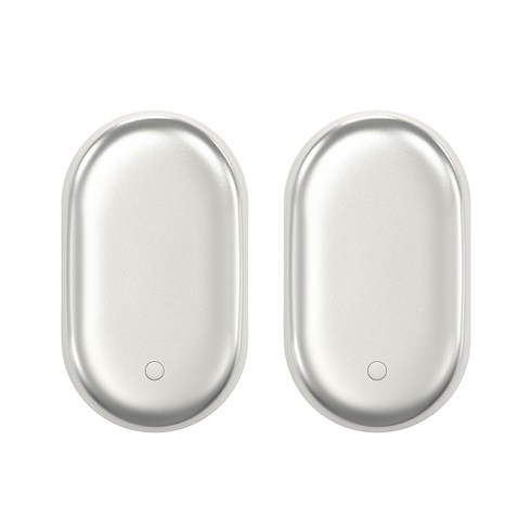 2023년 가성비 최고 밧데리손난로 - 단품 또는 1+1 선택가능 VIPFAN 히트 손난로 충전식 보조배터리 5000mAh 휴대용 C타입 양면 발열 본사 정품, 실버+실버