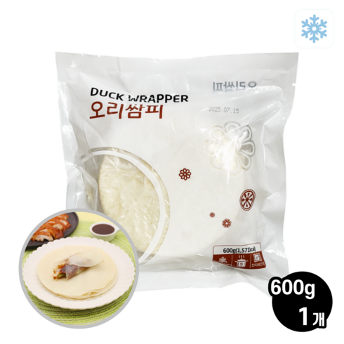 터보마켓 중국식품 랜시 베이징덕 오리쌈피 오리구이 오리쌈 전용 면피, 600g, 1개