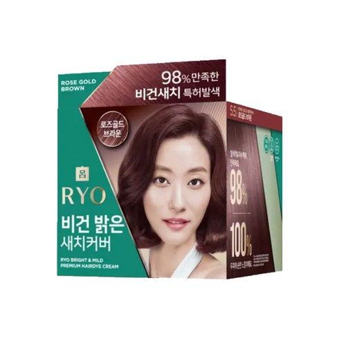 려비건염색약 - [려] 비건밝은새치커버 로즈골드브라운 5.5 120g 3개, 로즈골드 브라운