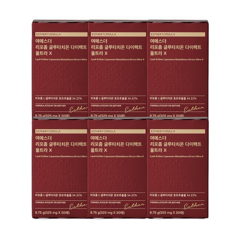 여에스더 리포좀 글루타치온 다이렉트 울트라 X (+에스더포뮬러 정품 쇼핑백), 30매, 6개