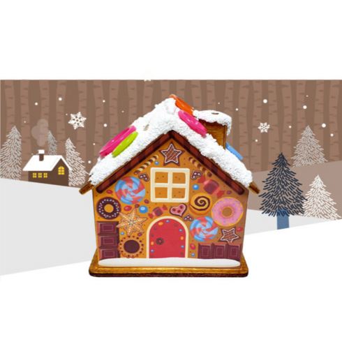 DIY 크리스마스 과자집 저금통 만들기 미술재료 엄마표 미술놀이 에듀업, 1개