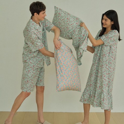 조스라운지 - 조스라운지 모달 (couple) Mint Short Pajama Set + One-piece 39140