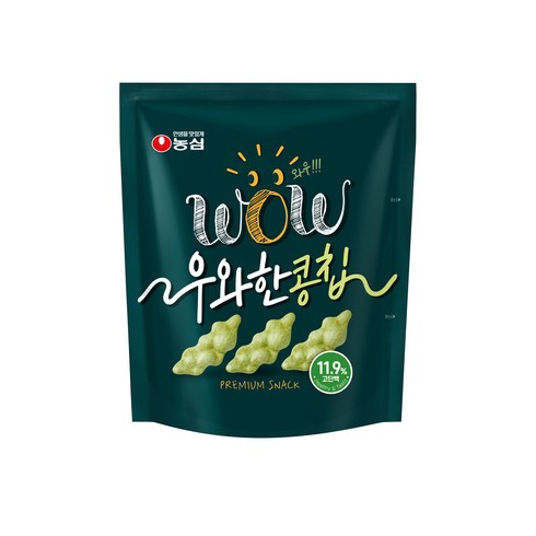 뚜부칩 4종 세트  - 농심 우와한 콩칩, 42g, 12개