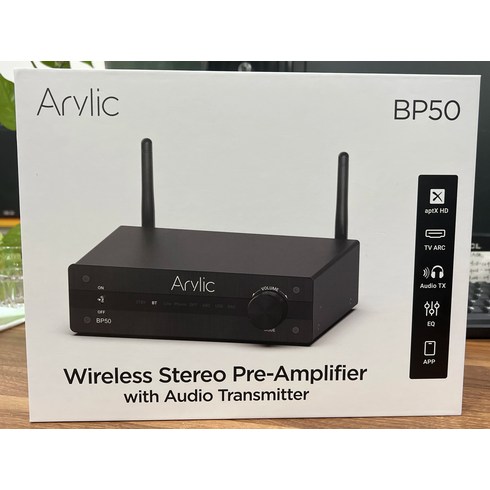 Arylic BP50 블루투스 스테레오 aptx HD 오디오 프리앰프 리시버 21 채널 미니 클래스 D 통합 앰프 홈 스피커용, 1.BP50 Preamplifier