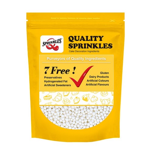 스프링클1kg - 퀄리티 스프링클 화이트 펄 3mm 스프링클 1kg 대용량 벌크, 1개