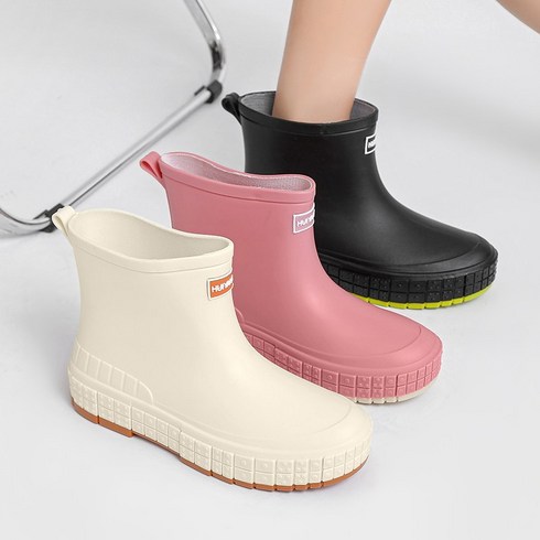 디디라인 숏 방수 레인부츠 패션 미끄럼방지 반 키높이 장화 여름