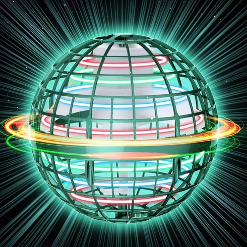 CASSIER 플라잉 오브 볼 호버 토이 RGB 라이트가 포함 핸드 컨트롤 플로팅 볼, 초록의