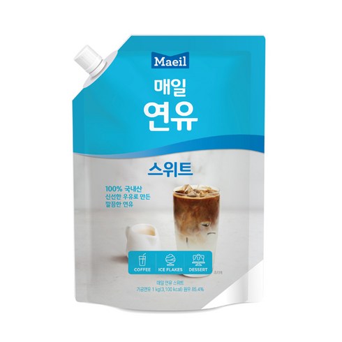 매일유업 매일 연유 스위트 파우치 1kg, 2개