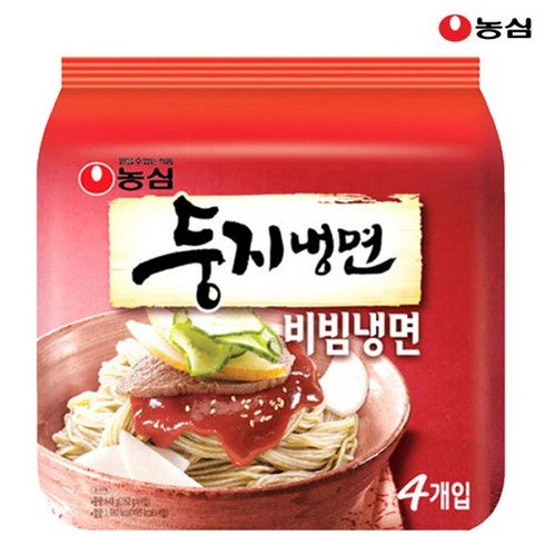 농심 둥지 비빔냉면 162g, 4개