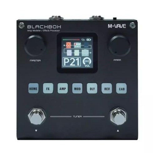 m-vave 블랙박스 - 기타 리버브 이펙터 M-VAVE 블랙박스 및 베이스 AMP 모델러 일렉트릭 베이스용 충전식 멀티 이펙트 프로세서, 1) Black