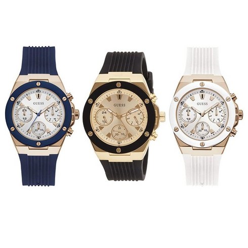게스 투톤 쿼츠 시계 39mm 스포츠 워치 다기능 남녀공용 손목시계 캐주얼 정장 코디