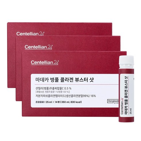 [쇼핑백 증정] 동국제약 마시는 마데카 병풀 콜라겐 뷰스터 샷 25mL x14병 3박스