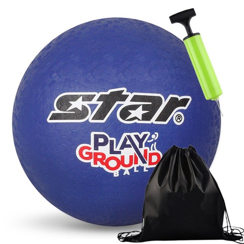 스타스포츠 플레이 그라운드볼 고무 배구공 피구공 투센볼가방 투센볼펌프, 블루, 1개