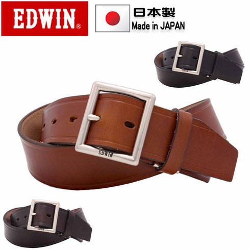 벨트 일제 브랜드 EDWIN 에드윈 캐주얼 청바지 웨스턴 40mm 게리슨 소가죽 레더 벨트 남성 여성 무지 심플 유니섹스 선물 선물