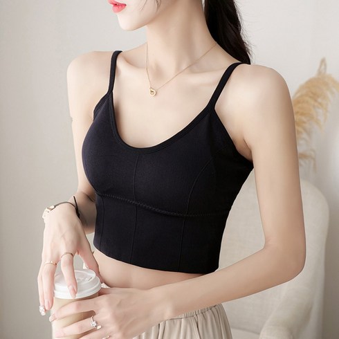 브릿지79 소프트 브라렛 심리스 크롭 끈나시