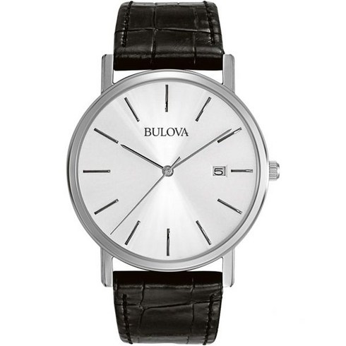 Bulova 부로바 남성용 클래식 3핸드 캘런더 날짜 쿼츠 가죽 스트랩 워치 버클 37mm