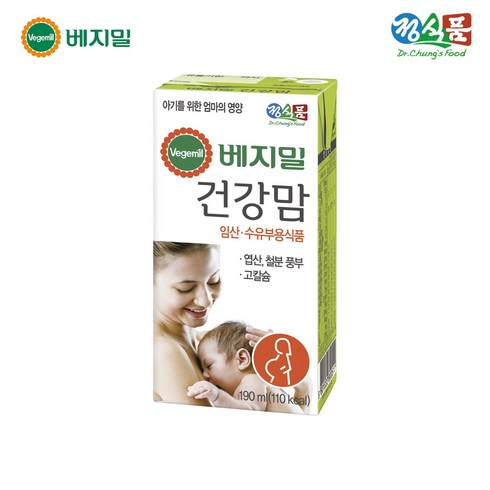 출산후산모선물 - 베지밀 건강맘 두유, 190ml, 48개