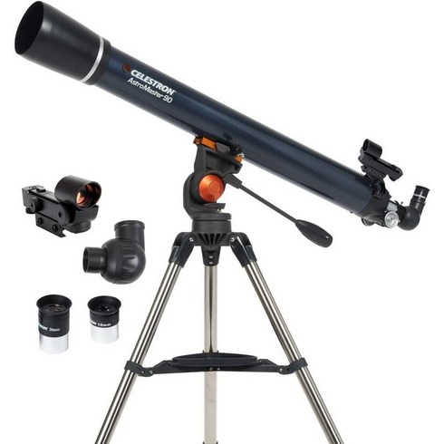 셀레스트론 Celestron - AstroMaster 102AZ 스위치 꺼짐 제외를 대신하여 제외 전체 코팅 유리 광학 높이 조절 가능 위치에 소프트웨어 포함, [03] 90AZ 굴절경