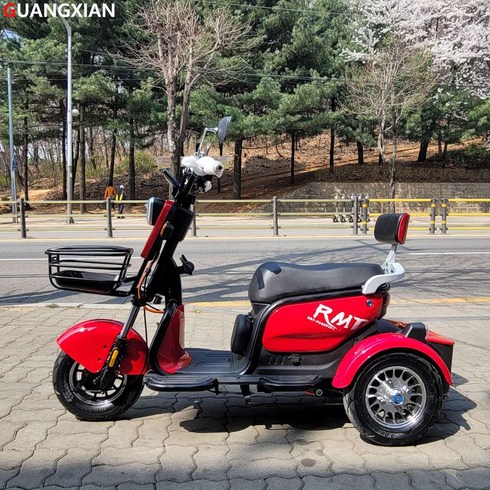 알엠티 KC인증 삼륜 2인승 전동스쿠터 전동오토바이 노인 3륜 부모선물 RMT20AH04 할인행사3일, 오렌지, 5A