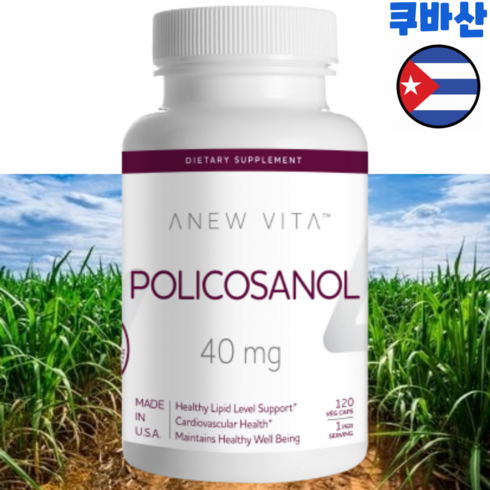 쿠바산 사탕수수 폴리코사놀 40mg 고함량 120정 4개월 프리미엄 하루 한알 40mg, 1개