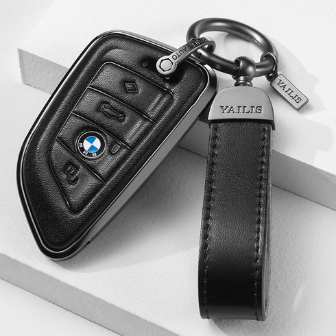 BMW 키케이스 키홀더 키링 가죽 악세사리 신형 스마트키, A타입, 블랙
