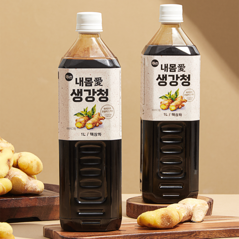 내몸애 생강청 생강라떼 진저라떼 생강차 국산, 2개, 1개입, 1L