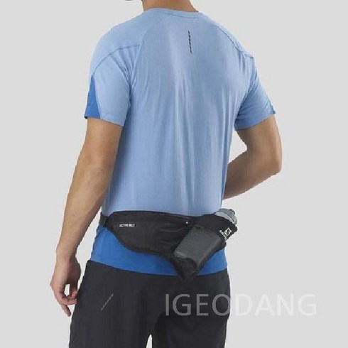 살로몬 벨트 액티브 트레일 런닝 등산 조깅 허리색 파우치 허리 가방 블랙 LC1754700, 블랙 색상