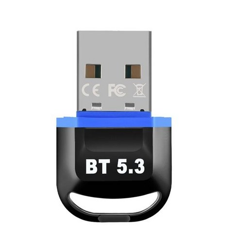 블루투스동글aux Pc용 USB 블루투스 어댑터 동글 무선 커넥터 컴퓨터용 블루투스수신기aux, blue  black