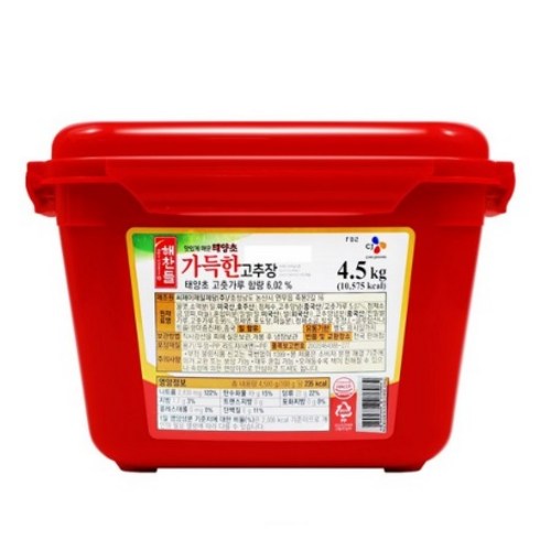 CJ제일제당 해찬들 태양초 가득한 고추장 4.5kg, 1개