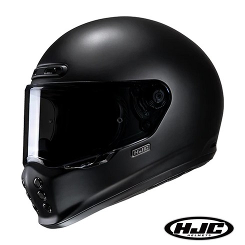 HJC V-10 헬멧 / 홍진 클래식 레트로 솔리드 SOLID 풀페이스 헬멧 / 내피 분리, 무광블랙